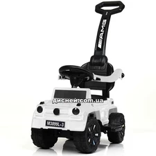 Детская каталка-толокар M 3899 L-1 Mercedes, кожаное сиденье, белая